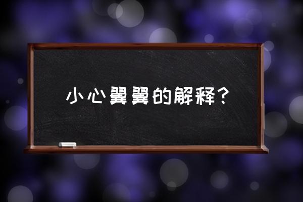 小心翼翼的解释 小心翼翼的解释？