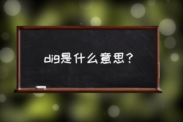 dig啥意思 dig是什么意思？