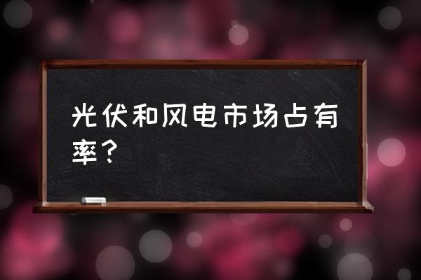 风力发电市场占有率 光伏和风电市场占有率？