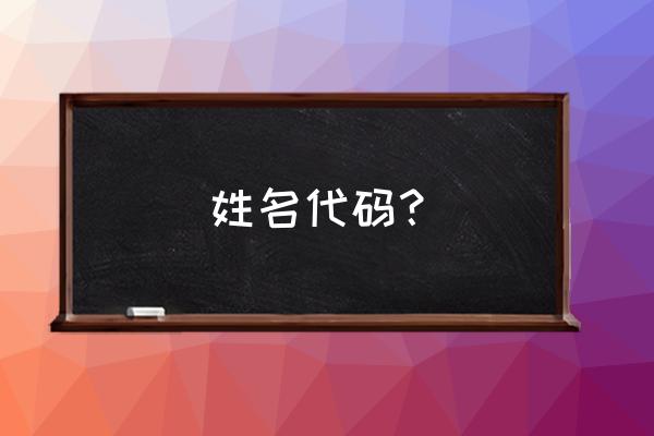 输入姓名代码查看名字 姓名代码？