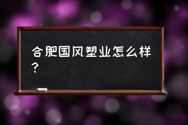 国风塑业待遇怎么样 合肥国风塑业怎么样？