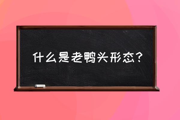 老鸭头形态鸭嘴越长 什么是老鸭头形态？