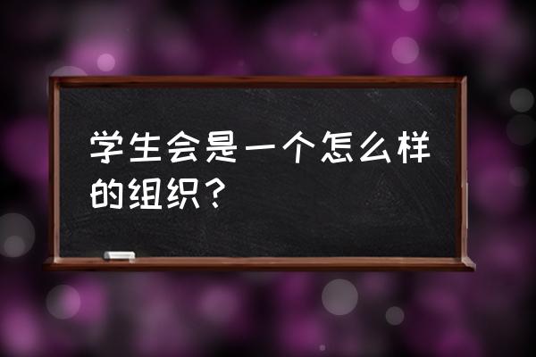 对学生会组织的认识和理解 学生会是一个怎么样的组织？