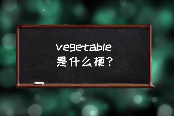 vegetable是什么意思 vegetable是什么梗？