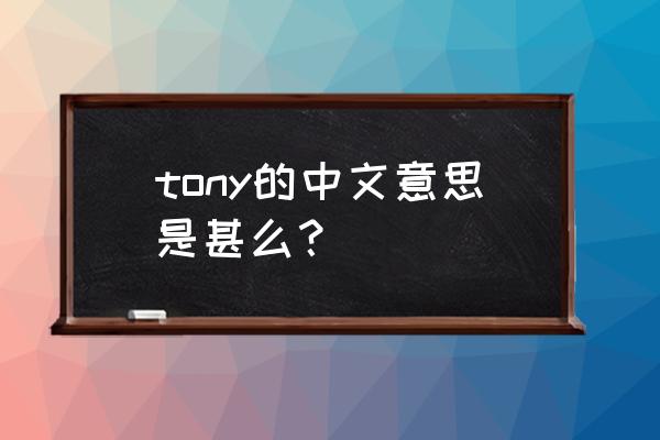 tony是什么意思中文 tony的中文意思是甚么？