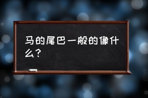 马的尾巴像什么东西 马的尾巴一般的像什么？