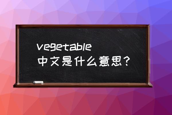 vegetable的中文意思 vegetable中文是什么意思？