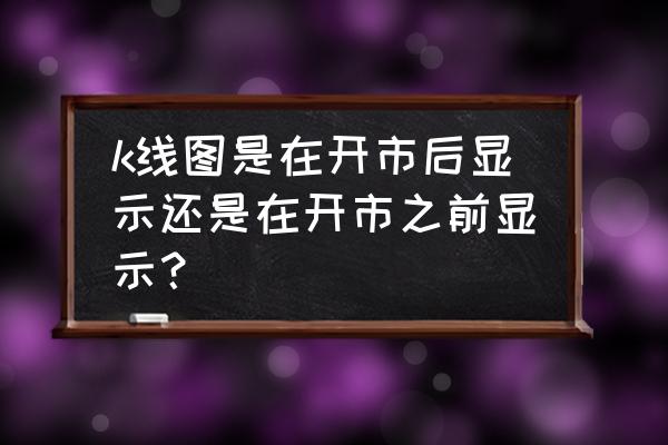 怎么看现货k线走势图 k线图是在开市后显示还是在开市之前显示？