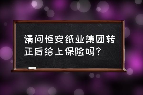 恒安保险 请问恒安纸业集团转正后给上保险吗？