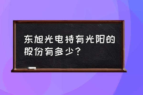 兴证全球基金最新持仓 东旭光电持有光阳的股份有多少？